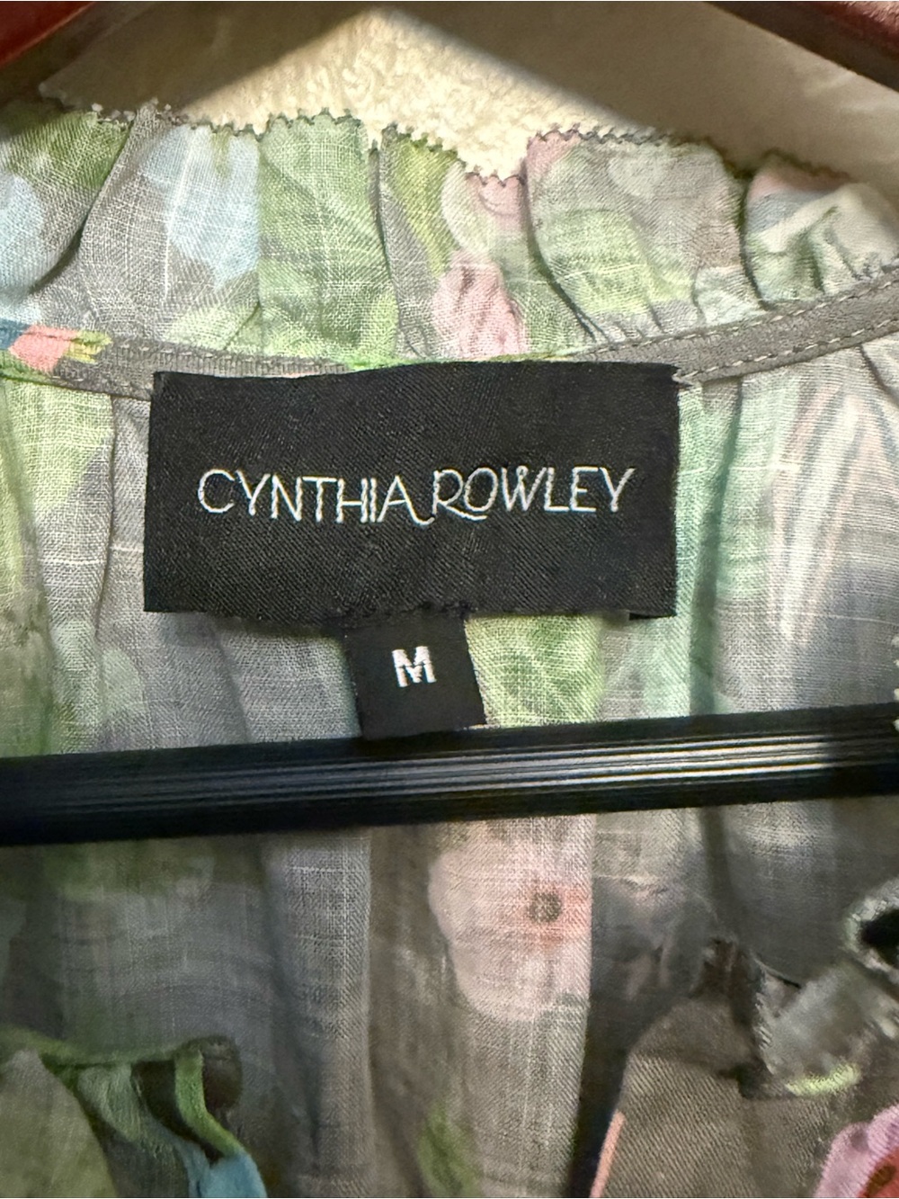 Cynthia Rowley Olive Green Floral Metallic Accent Maxi Dress - Picture 6 of 7